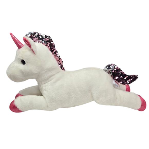 Aurora Shimmers Unicorn Reversible Sequins‎ Fantasy Stuffed Animal Plush Toy 18" - Picture 6 of 8